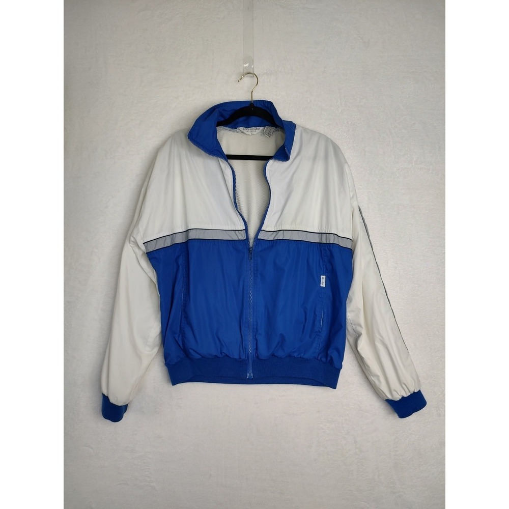 Christian Dior Monsieur Vintage Blue White Colorblock Windbreaker Jacket Large